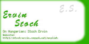 ervin stoch business card